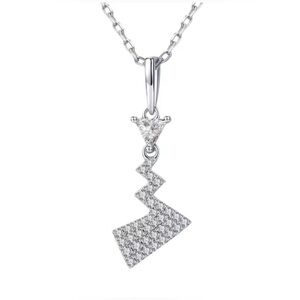 925 Sterling Silver Pokemon Pikachu Tail Pave Diamond Pendant Necklace Drip Ice